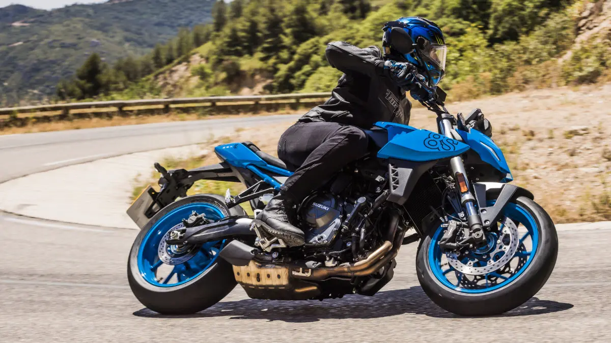 Blue Suzuki GSX-8S motorcycle